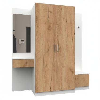 Набор мебели для прихожей "Марсель-159" МР 01-159 В2160 Ш2000 Г580 (ЛДСП Дуб крафт золотой) Набор мебели для прихожей "Марсель-159" МР 01-159 В2160 Ш2000 Г580 (ЛДСП Дуб крафт золотой)